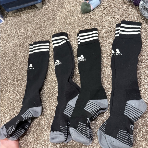 adidas Accessories - 4 Adidas Black and Gray Athletic soccer Socks